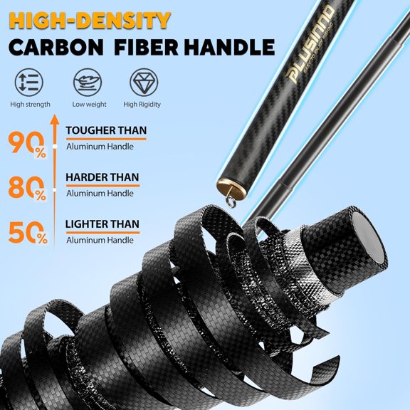 Floating Fishing Net with Telescoping Handle, Carbon Fiber Ultralight Long Fish Net, Collapsible Landing Net 6.56/7.86Ft, Fishing Gear Kayak Accessories for Bass Trout Salmon