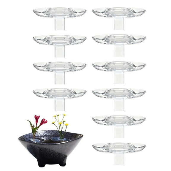 Floating Floral Arrangement Holder (10 Pack), 2025 Innovative Floating Flower Display Stand, Clear Acrylic Floating Flower Bowl Stem Holder, Modern Floating Vase Pedestal Stand, 2 inch