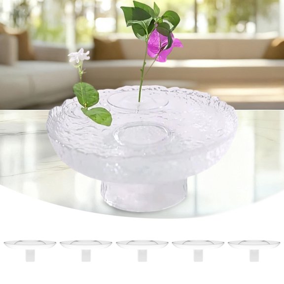 Floating Floral Arrangement Holder Modern Acrylic Flower Display Stand with Clear Bowls for Elegant Home 5PCS