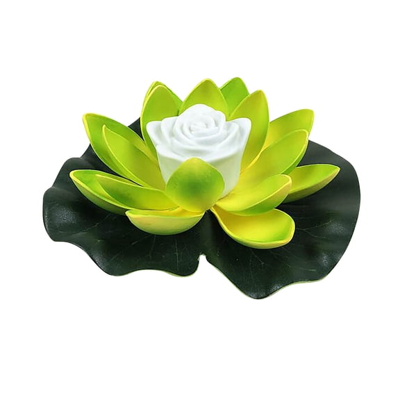 Floating Flower Lamp, LED Waterproof Garden Pond Light, Wind Spinning EVA Foal Leaf Decoration for Pool Yard Party