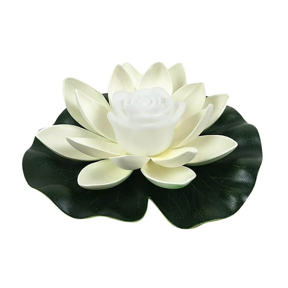 Floating Flower Lamp, LED Waterproof Garden Pond Light, Wind Spinning EVA Foal Leaf Decoration for Pool Yard Party
