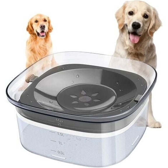 Floating Fountain for Dogs, Floating Fountain for Cats, 2L Extra Large Capacity Clear (Visible) Anti-Slip Base, Floating Fountain for Dogs and Cats, Travel Water Fountain for Dogs and Cats
