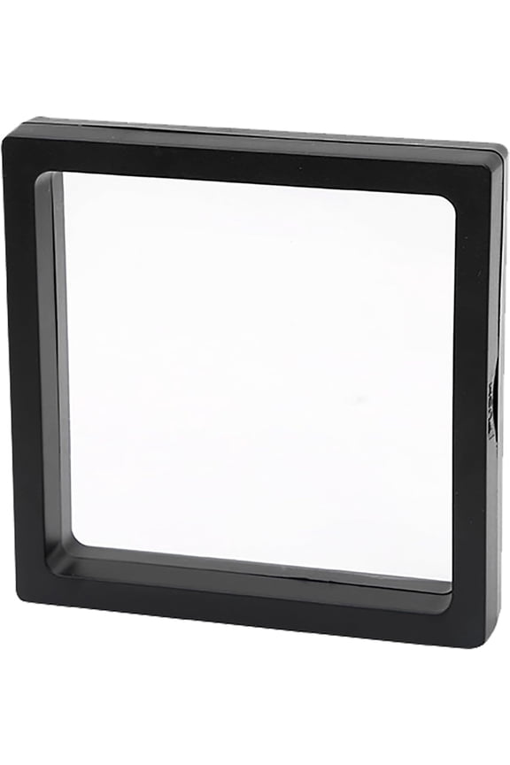 Floating Frame Jewelry Box, 3D Transparent PE Film Jewelry Display Holder Stands Case Ready to Hang Memory Box for Rings Earrings (M)