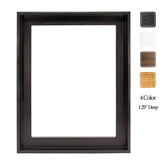 Floating Frame for 24x30 Inch Canvas Painting 1-1/4" Deep, (4 Color) Picture Art Wall Decor, Black Frame