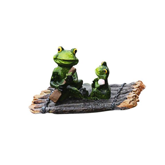 Floating Frogs Resin Miniature Sculpture Outdoor Pond, Patio or Desktop Decorative Art