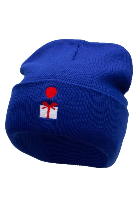 Floating Gift Embroidered 12 Inch Long Knitted Beanie - Royal OSFM