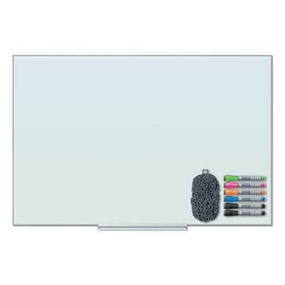 Frameless Frosted White Tempered Glass Magnetic Dry Erase Board, 36" x 24"