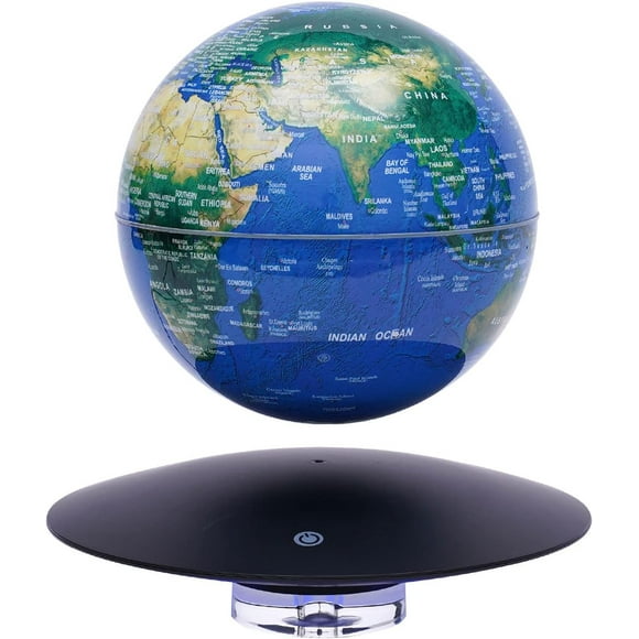 Floating Globe Lamp,6" World Geographic Globes Anti Gravity 360 Rotating World Map with LED Light Magnetic Levitating Globe Home Office Desk Decor Creative Birthday Gifts