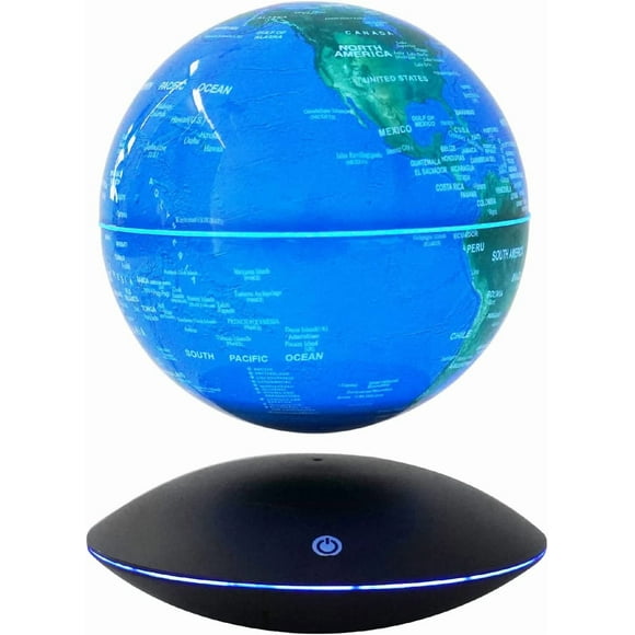 Floating Globe Lamp,6" World Geographic Globes Anti Gravity 360 Rotating World Map with LED Light Magnetic Levitating Globe Home Office Desk Decor Creative Birthday Gifts