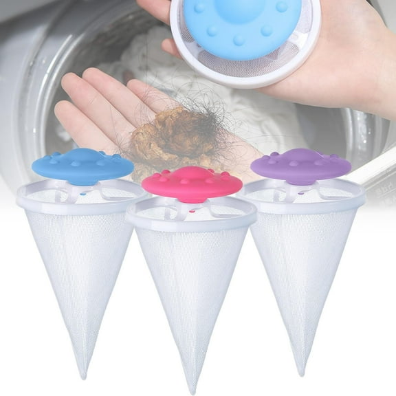 Floating Hair Filtering Mesh, Hair Catcher Washer Machine, Lint Traps for Washing Machine Hose, Hair Filter Cleaning Mesh Bag Dog Cat Hair Remover for Laundry (6pcs)