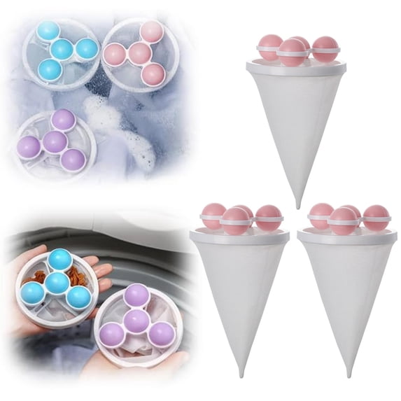 Scouring Balls for Kitchen Floating Hair Filtering Mesh Removal 2024 New Pet Hair Remover Lint Catcher For Laundry Reusable Washing Machine Hair Catcher Tool Washing Machine Floating Lint Mesh Bag(B