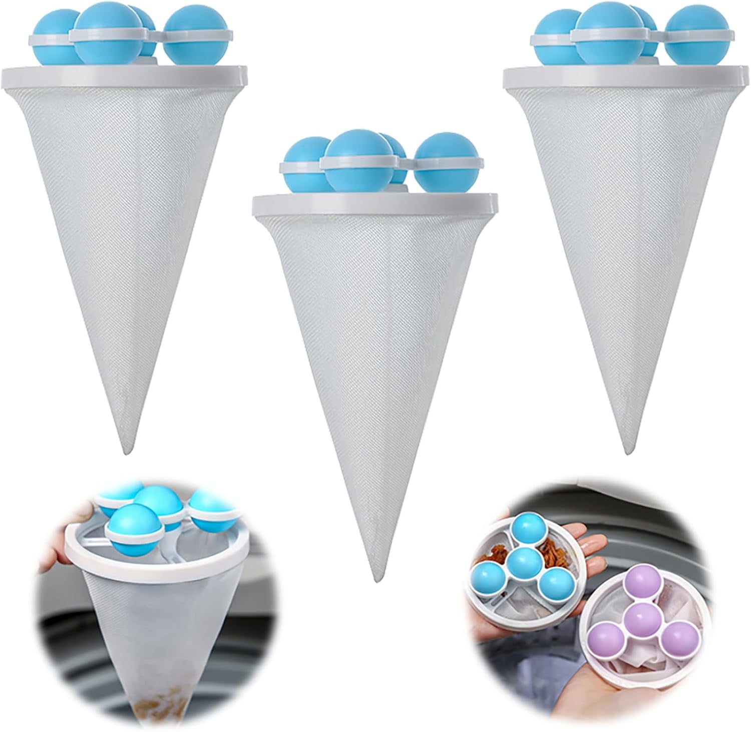 Floating Hair Filtering Mesh Removal, 2025 Upgrade Laundry pet Hair