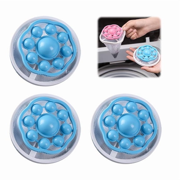 Floating Hair Filtering Mesh Removal, 3Pcs Lint Catcher for Washing Machine Hair Catcher Washer Machine, Reusable Lint Catcher for Laundry Dog Cat Pet Hair Remover for Laundry