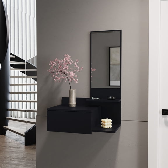 Floating Hallway Cabinet | Wall-mounted for Space-saving, Ideal for Quick Touch-ups | Made of Engineered Wood and Particle Board | Solves Storage Problem for Everyday Essentials