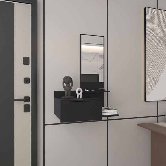 Floating Hallway Cabinet with Drawer and Shelves / Eco-Friendly Option