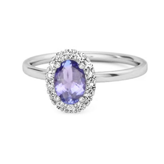 Floating Halo Ring 925 Sterling Silver 1.50 Ctw Natural Tanzanite Women Valentines Day Gifts Ring