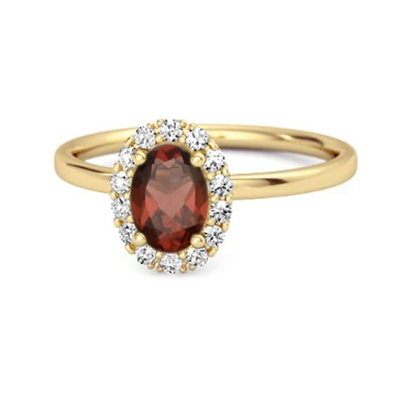 Floating Halo Ring 925 Sterling Silver Yellow Plated 1.50 Ctw Natural Garnet Women Valentines Day Gifts Ring