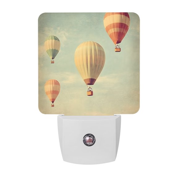 Floating Hot Air Balloon Night Lights Plug Into Wall, LED Dusk to Dawn Sensor Night Light, Modern Vintage Balloon Nightlight for Bedroom Bathroom Living Room Hallway Home Wall Decor