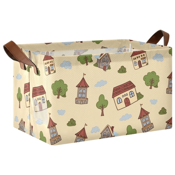 Floating House Collapsible Storage Bin Open Home Shelf Basket Water-Resistant Iron Frame Large