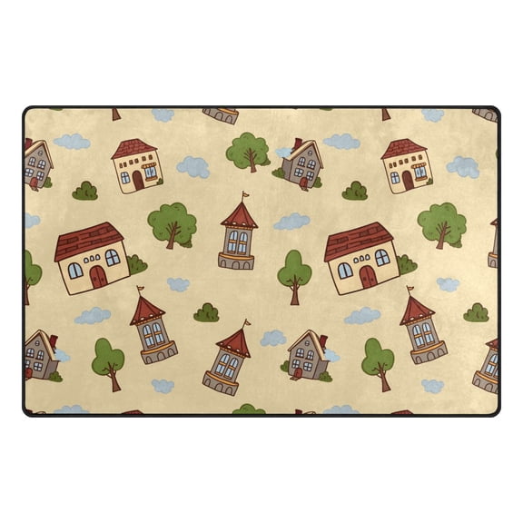 Floating House Memory Foam Area Rug 31"x20" Non Slip, Absorbent, Fade Proof for Living Room, Bedroom, Office