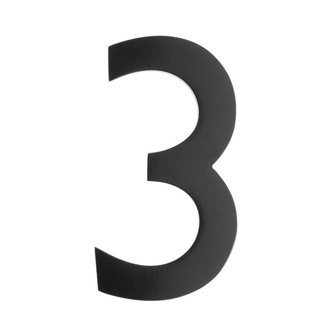 Floating House Number 3, Black - 5 in.