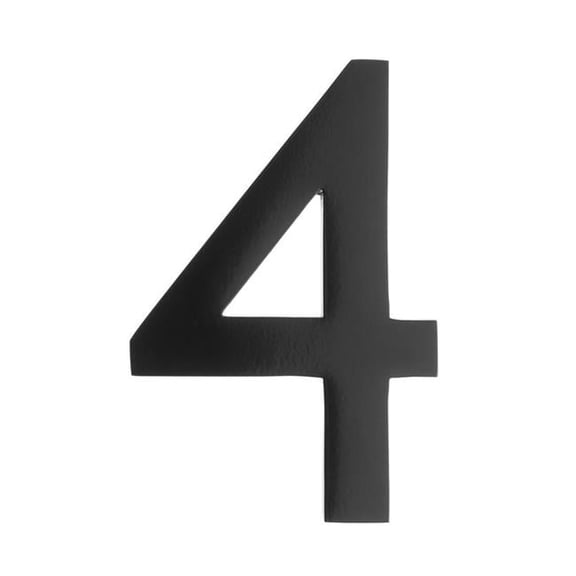 Floating House Number 4, Black - 4 in.