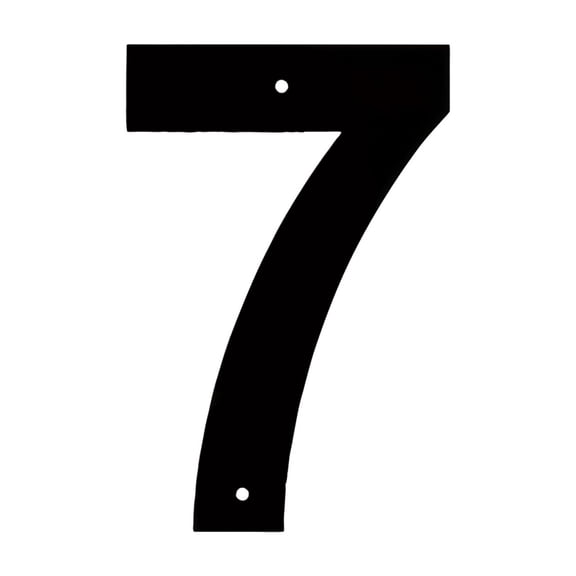 Floating House Number 7 Solid Black Durable Address Number for Front Door Mailbox Exterior Home Curb Appeal Single Number with Mounting Hardware