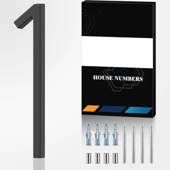 Floating House Numbers for Outside, Modern Black Metal Address Numbers, Rustproof Clear Visibility Mailbox Number with Easy Installation Kit for Yard, Front Door, Garden Street