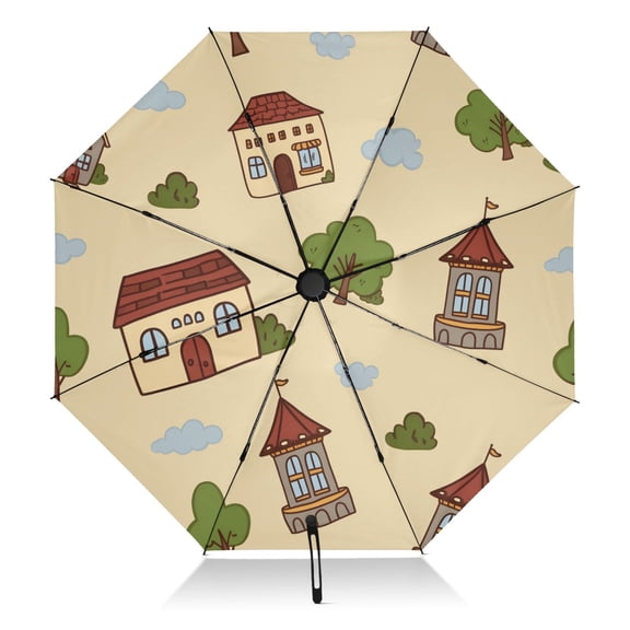 Floating House Umbrella Folding Sun Umbrella Travel Auto Open Close Large UV50+ 40in