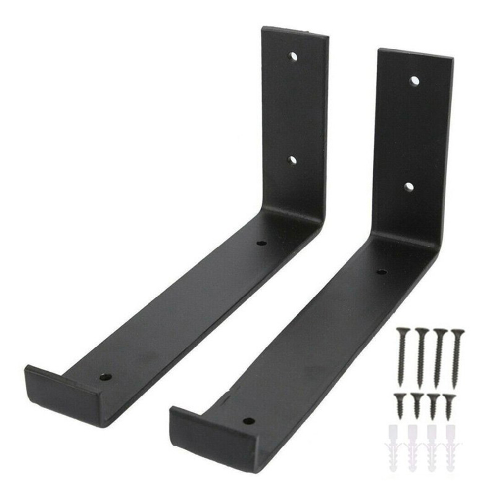 Floating Iron Wall Shelf Brackets Heavy Duty Simple Design Wall Shelves Suitable for Bookshelf