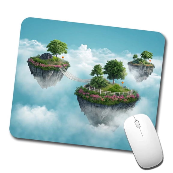 Floating Islands In The Sky Bridge Mouse Pad Low Profile Gaming Mat