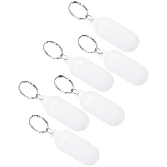Floating Key Ring 6 Pcs Keychain Keyring Car Keychains for Keys Keyrings Abs Alloy Work White