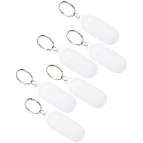 Floating Key Ring 6 Pcs Keychain Keyring Car Keychains for Keys Keyrings Abs Alloy Work White