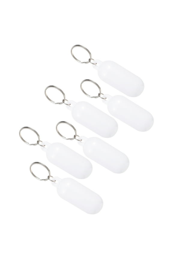 Floating Key Ring 6 Pcs Keychain Keyring Car Keychains for Keys Keyrings Abs Alloy Work White