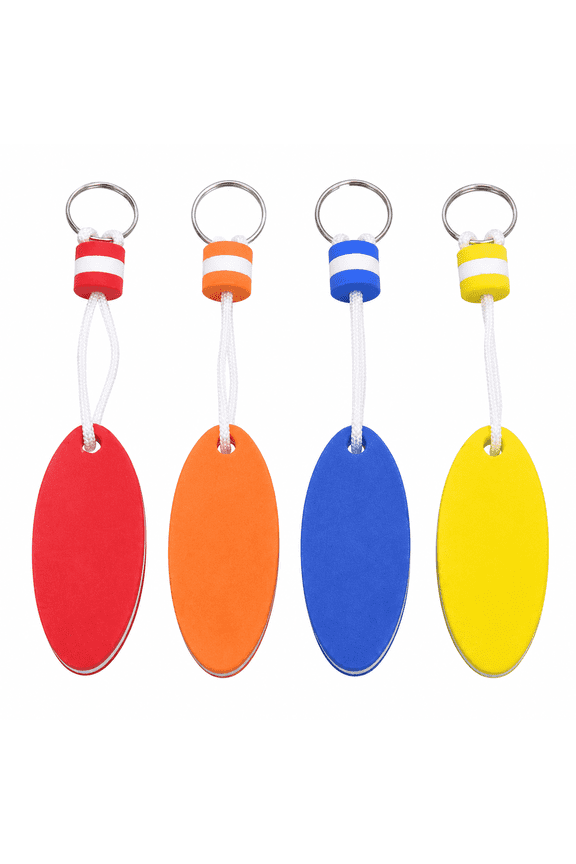 Floating Keychain, EVA Buoyant Key Ring 4 Pack, Waterproof Key Holder, Diamond Shape Lanyard for Boat, Swim, Kayak, Beach, & More