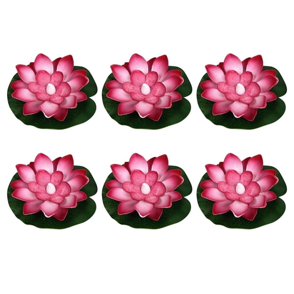 Floating LED Lotus Lights 6 Pack, Waterproof Floating Induction Flower Night Lamp, Swimming Pool Water Feature Decorative Lights Color Changing Atmosphere Light, 6PCS