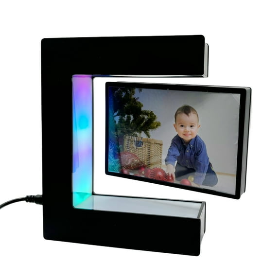Floating LED Photo TableTop Frame Levitating Magnetic Picture Frame With Colorful Lights For Room Decor