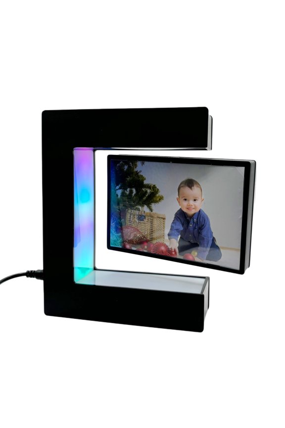 Floating LED Photo TableTop Frame Levitating Magnetic Picture Frame With Colorful Lights For Room Decor