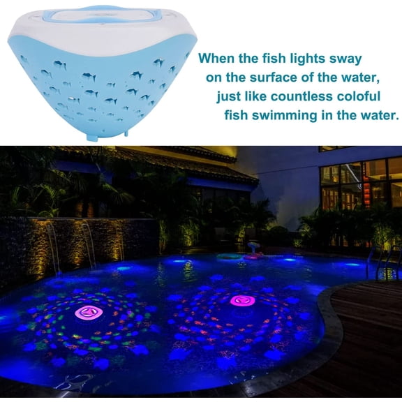 Floating LED Pool Light Underwater Projection Lamp Small Fish Design Waterproof Pool and Bathtub Decoration for Night Swimming and Parties Hot Savings & Everyday Bargains