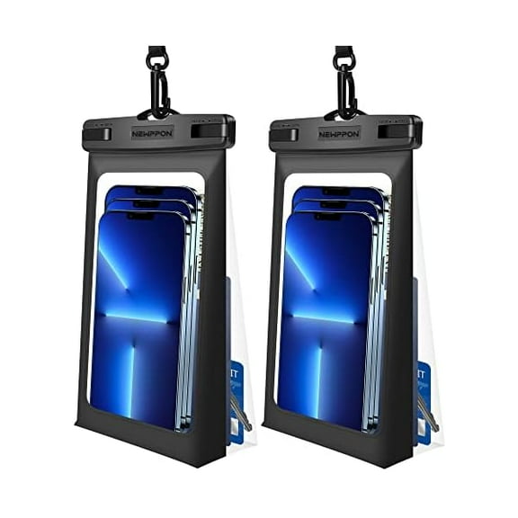 Floating Large Waterproof Phone Case :2 Pack Float Underwater Cellphone Holder Protector - Universal Floatable Cell Water Proof Dry Bag Pouch for iPhone Samsung Galaxy for Fishing Travel Boat