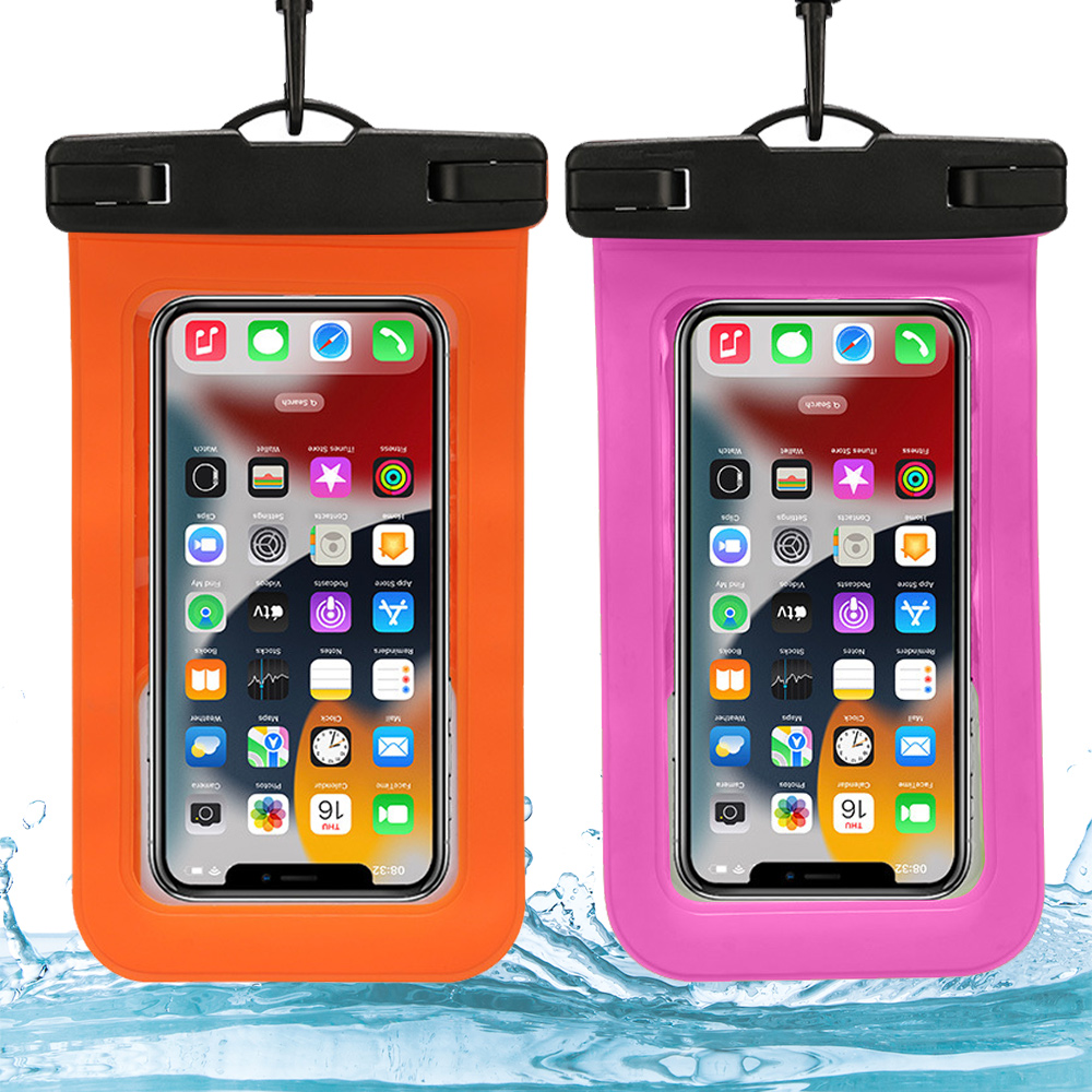 Floating Large Waterproof Phone Pouch 2 Pack Float Clear Cell Holder