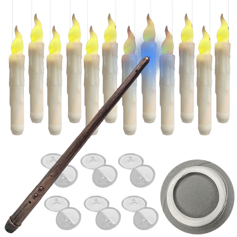 Floating Led Candles Decor 12Pcs Flameless Candle With Wand Remote