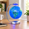 Floating Levitation Globe with LED Light, 8-inch 3D Rotating World Map ...
