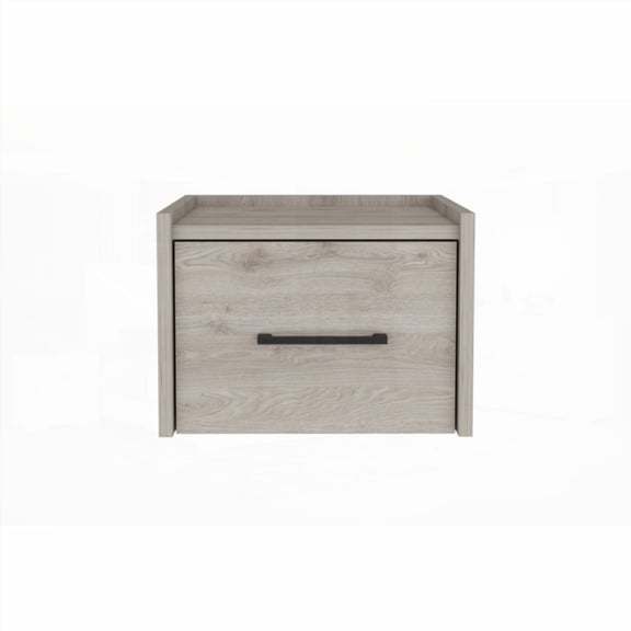 Floating Light Gray Nightstand with Drawer – Space-Saving Bedroom Storage