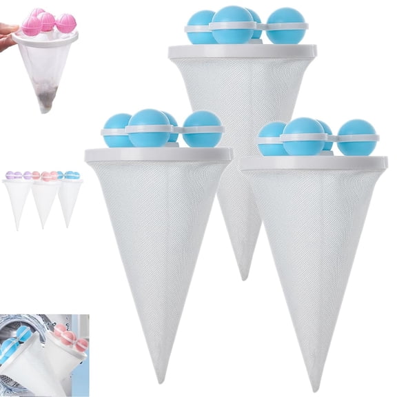 Floating Lint Mesh Traps,Cone Shaped Ultra-Fine Mesh Lint Catcher, Reusable Pet Hair Remover for Laundry