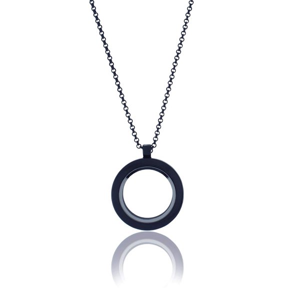 Floating Locket (Gunmetal Circle) by BG247