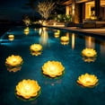 thumbnail image 1 of Floating Lotus Flower Pool Lights Waterproof LED Water Lantern Reusable for Swimming Pool Pond Garden Wedding Party Outdoor Home Decor, 1 of 6
