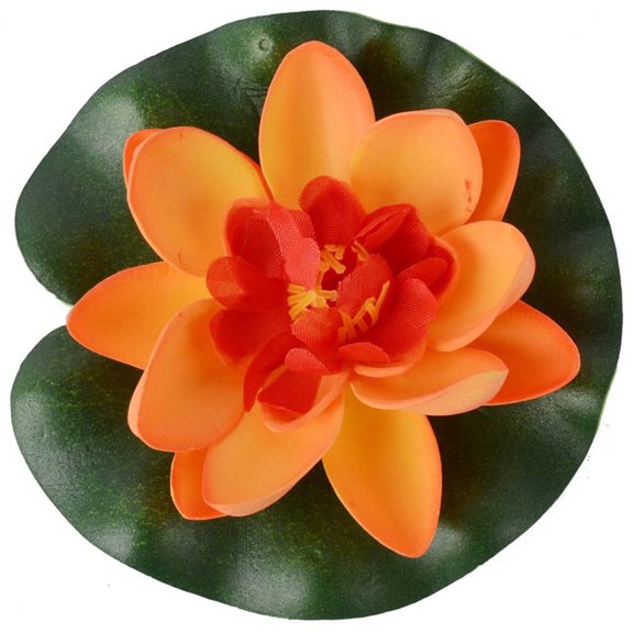 Floating Lotus Flowers Faux with Artificial Lily Pads, Artificial Floating Foam Lotus Flower with Water Lily Pad,Floating Artificial Lotus Flowers Decor Pond Home Decoration