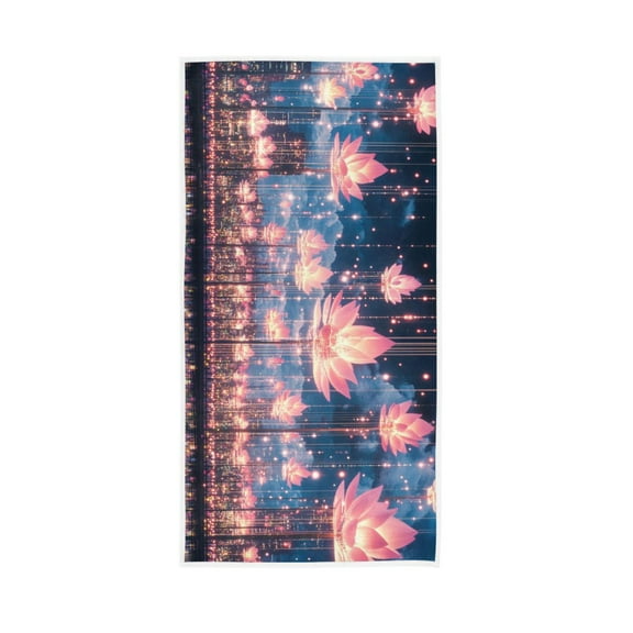 Floating Lotus Flowers at Night Face Towel Absorbent Hand Towels Bath Sport Gym