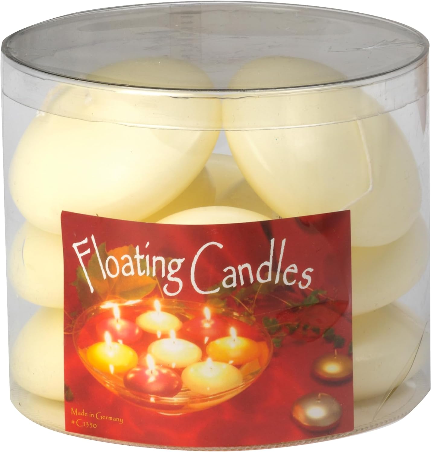 Floating Made In Germany 3Inch Unscented Dripless Candle, Set Of 8